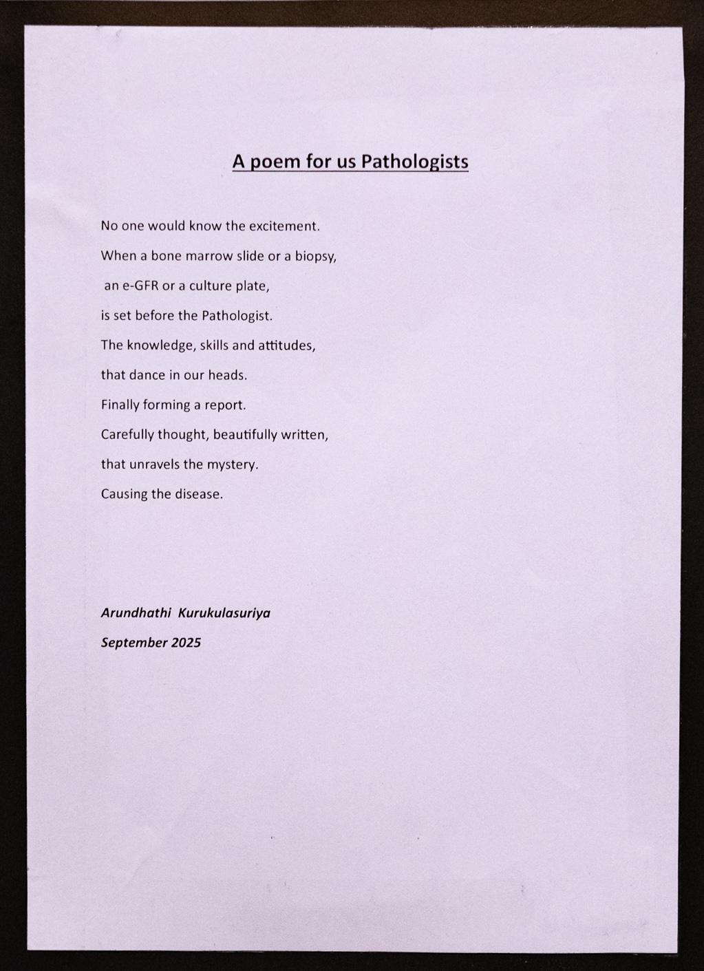 ‘Poetry’ by Professor Arundathi Kurukulasuriya